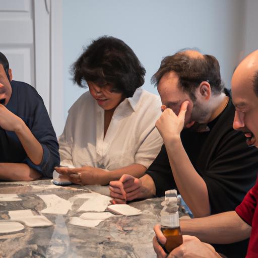 Players strategize their next move during a game of rummy