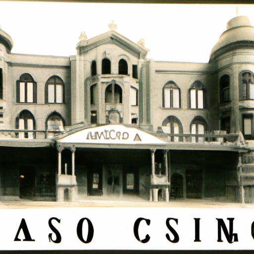 An old photograph of a casino, possibly one of the first places where Roulette was played